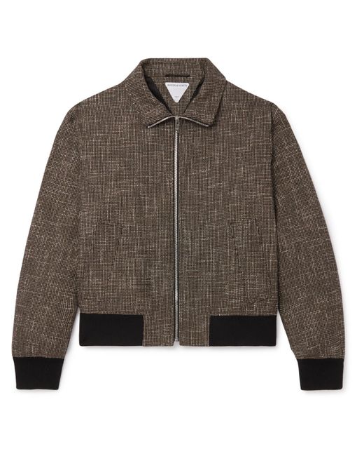 Bottega Veneta Brown Wool-blend Tweed Blouson Jacket for men