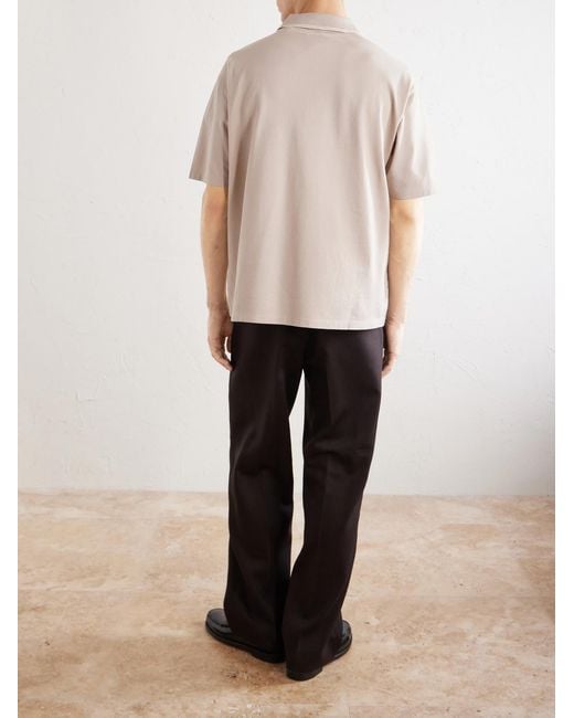 FRAME Natural Cotton-Piqué Polo Shirt for men