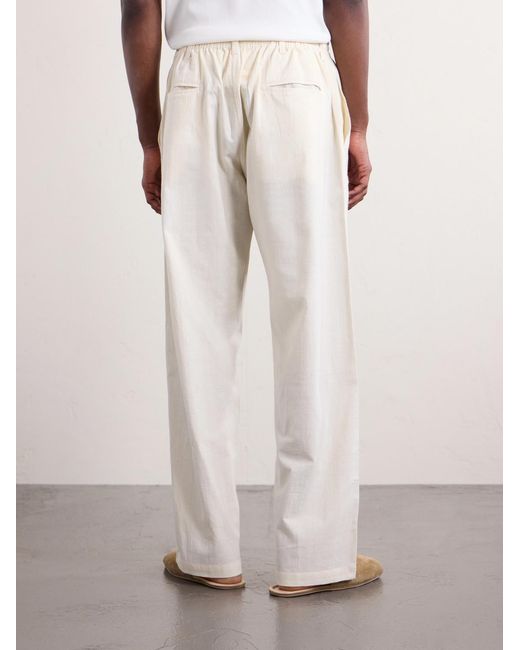 Kardo White Kedar Straight-leg Cotton Trousers for men