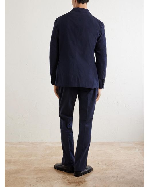 Polo Ralph Lauren Blue Double-Breasted Cotton-Canvas Suit Jacket for men