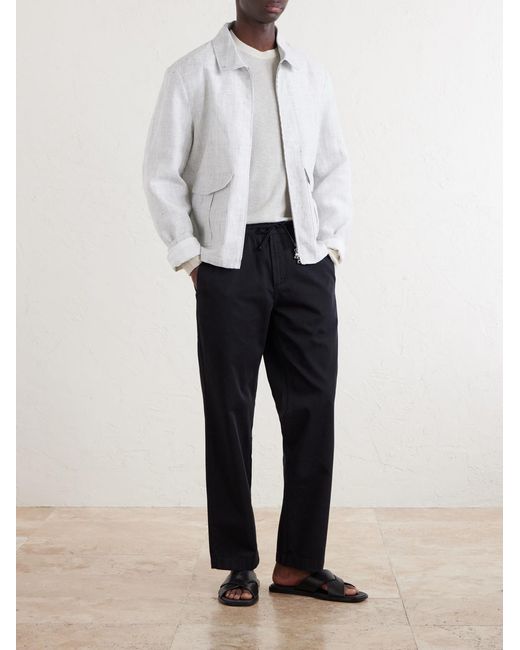 Mr P. White Checked Linen Blouson Jacket for men