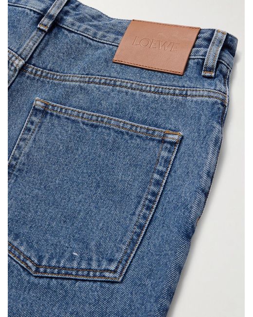 Loewe Blue Anagram Wide-Leg Logo-Embroidered Jeans for men