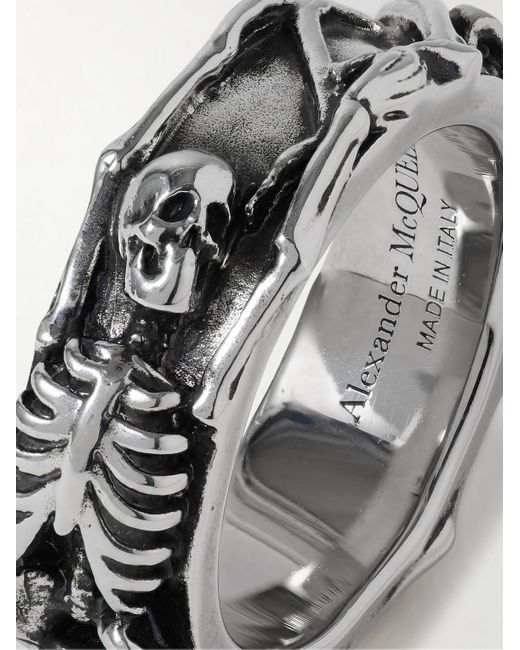 McQueen Silver-Tone Ring in Gray für Herren