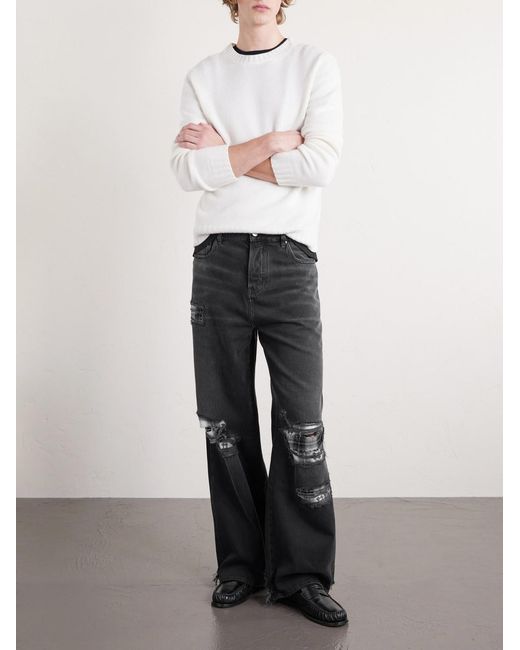 Amiri Blue Distressed Wide-leg Jeans for men