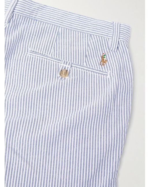 Polo Ralph Lauren Gerade geschnittene Shorts aus gestreiftem Seersucker aus einer Baumwollmischung in Blue für Herren