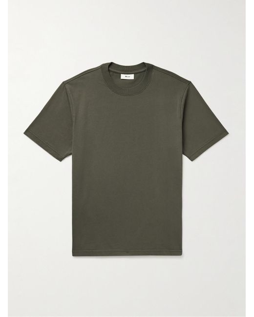 T-shirt in jersey di cotone Pima Adam 3209 di NN07 in Green da Uomo