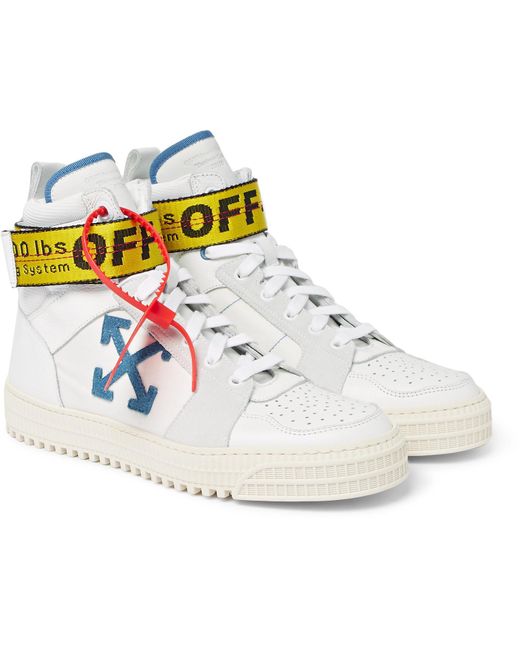 Off-White c/o Virgil Abloh Industrial Leather, Suede And Ripstop High-top  Sneakers in White for Men | Lyst Canada
