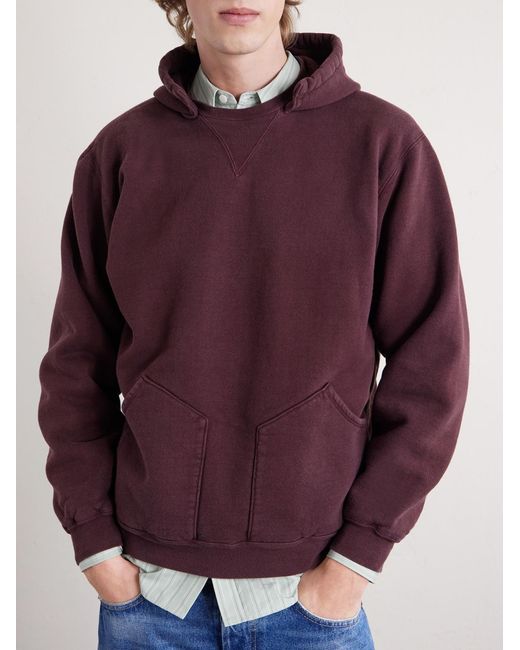 A.PRESSE Purple Vintage Cotton-jersey Hoodie for men