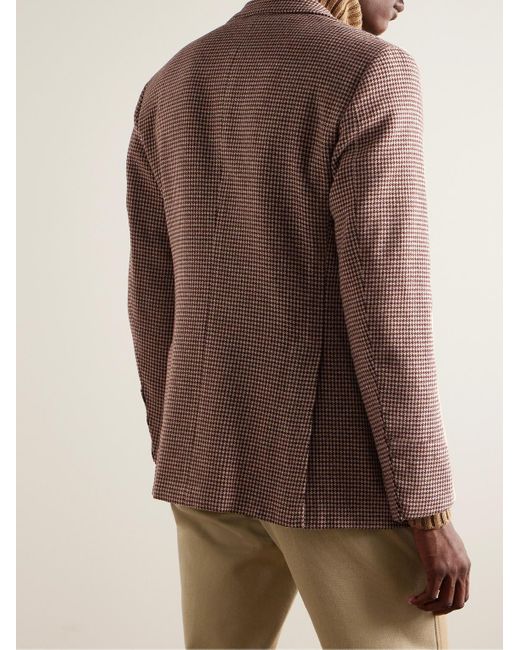 Sid Mashburn Brown Virgil No. 2 Slim-fit Houndstooth Virgin Wool And Cashmere-blend Blazer for men
