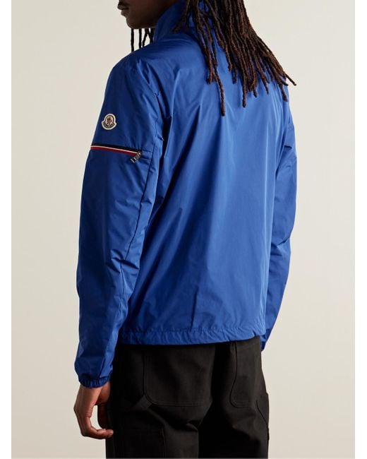 Moncler Blue Ruinette Webbing-trimmed Logo-appliquéd Shell Jacket for men