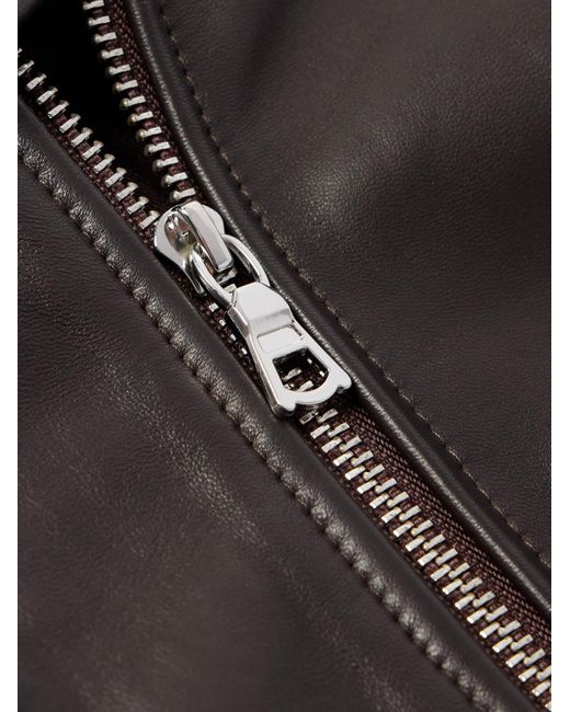 Officine Generale Black Craig Leather Bomber Jacket for men