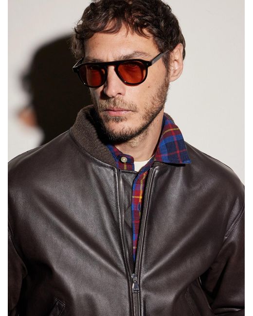 Garrett Leight Black Harding Aviator-Style Acetate Sunglasses for men