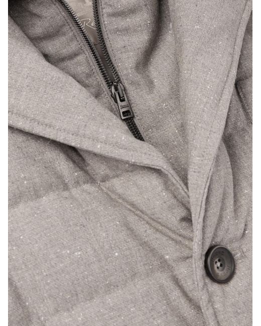 Herno Gray Convertible Quilted Wool-Blend Down Blazer for men