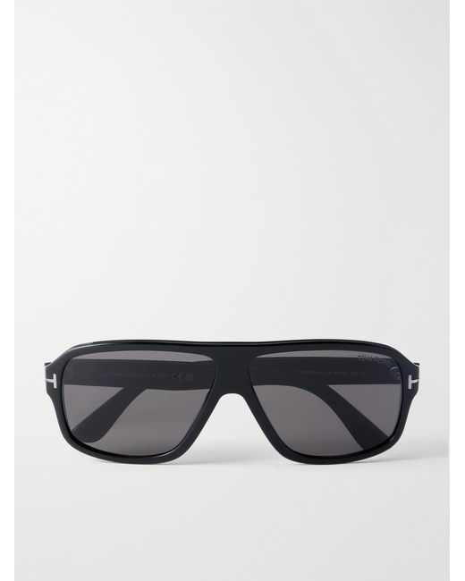 Tom Ford Black William 02 Aviator-Style Acetate Sunglasses for men