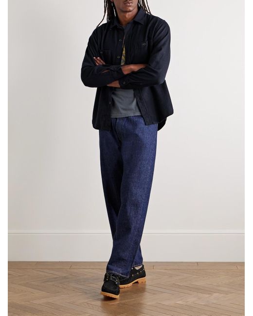 Hartford Blue Percey Wool-Blend Flannel Shirt for men