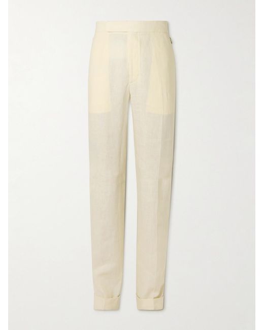 Ralph Lauren Natural Glenn Straight-Leg Linen Suit Trousers for men
