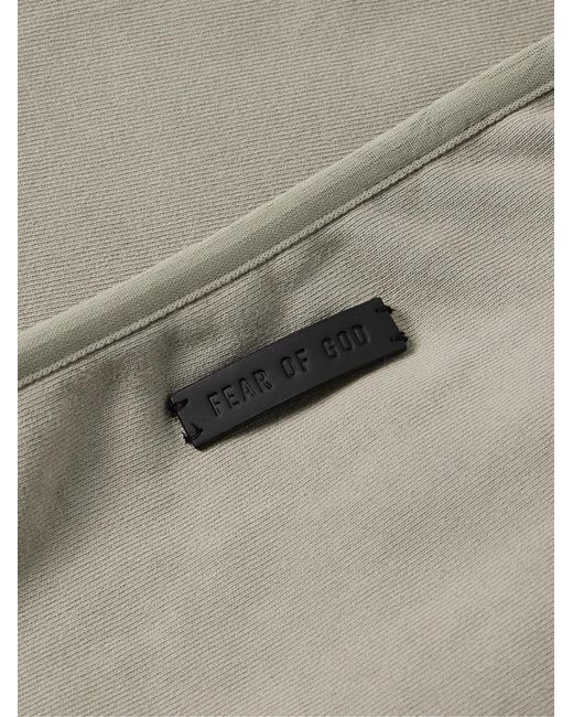 Fear Of God Gray Logo-Appliquéd Cotton-Jersey Hoodie for men