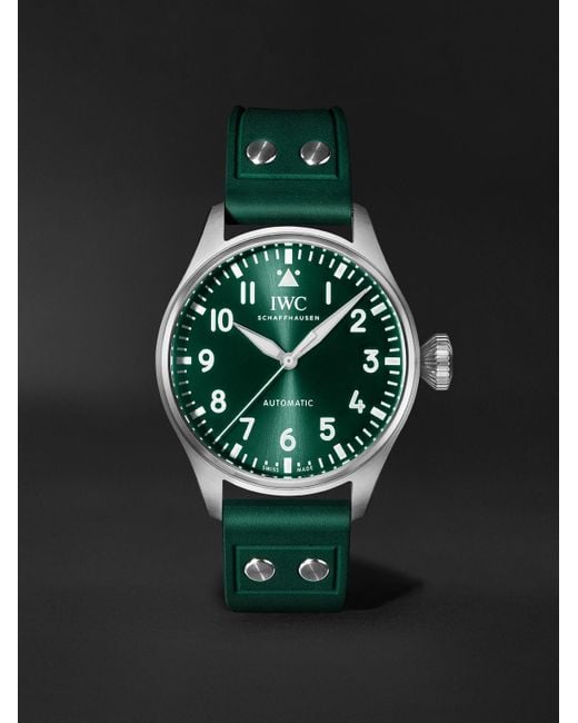 Iwc Green Big Pilot's Automatic 43Mm Stainless Steel And Rubber Watch, Ref. No. Iw329306 for men
