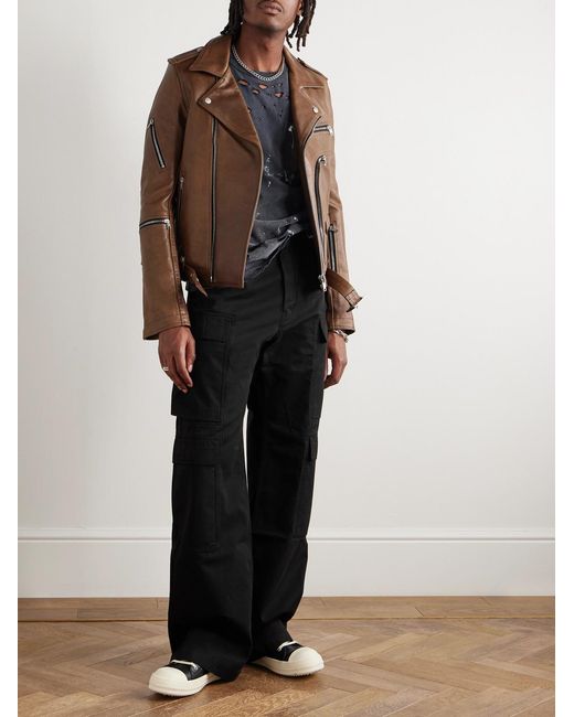 Rick Owens Black Straight-Leg Cargo Jeans for men