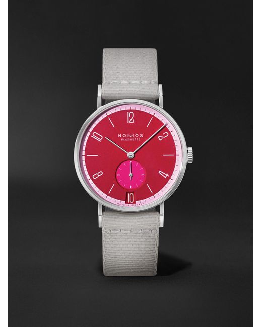 Nomos Tangente 38 Date Chili – 37,5 mm Uhr aus Edelstahl mit 