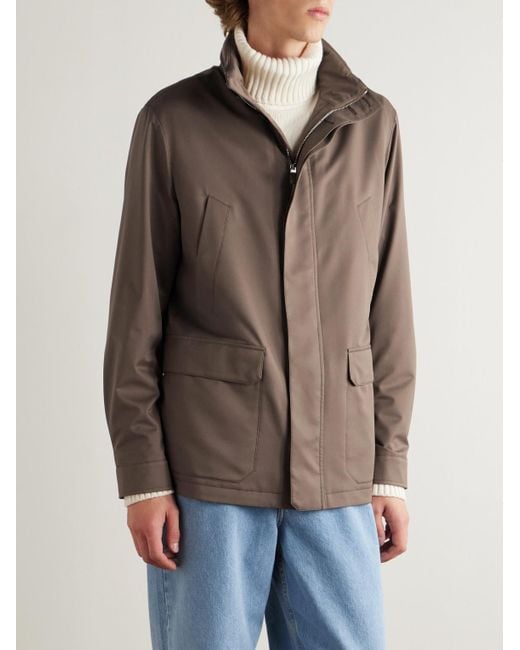 Zegna Brown Morotin 250cc Shell Hooded Jacket for men