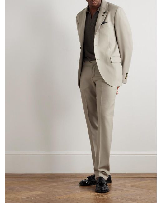 Lardini Natural Virgin Wool-Blend Twill Suit Jacket for men