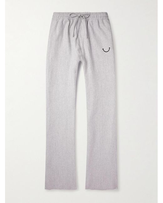 READYMADE White Straight-Leg Logo-Embroidered Cotton-Jersey Sweatpants for men
