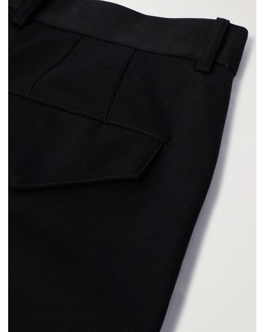 Pantaloni a gamba larga in lana grain de poudre con pinces di Jil Sander in Black da Uomo