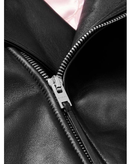 Acne Black Leather Biker Jacket for men