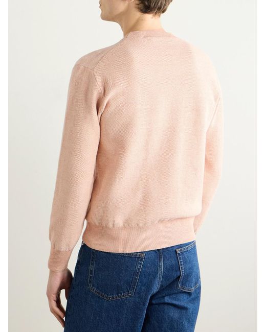 Altea Pullover aus Piqué aus einer Leinen-Baumwollmischung in Pink für Herren
