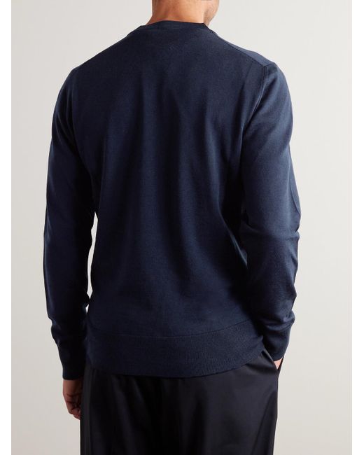 Mr P. Blue Merino Wool Sweater for men