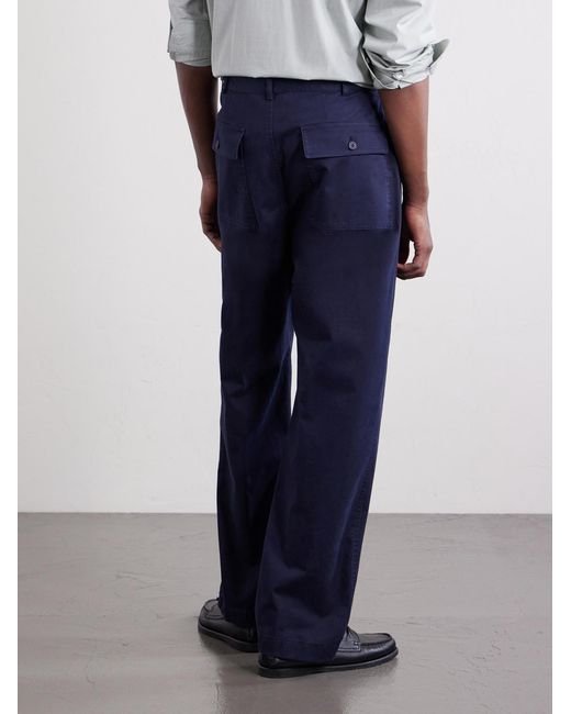 Ralph Lauren Blue Straight-leg Cotton-blend Twill Trousers for men