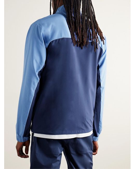 Peter Millar Blue Dunes Logo-print Colour-block Stretch-jersey Golf Jacket for men
