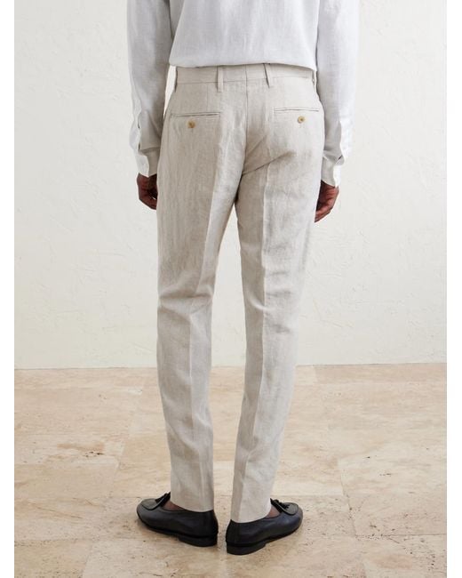 Mr P. White Phillip Slim-Fit Linen Suit Trousers for men