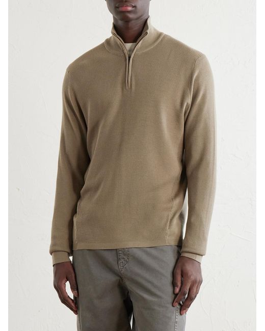 Sease Natural Waffle Turtle-Neck Wool-Knitted Sweater for men