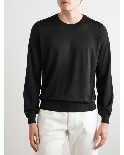 Brunello Cucinelli Pullover aus einer Kaschmir-Seidenmischung in Black für Herren