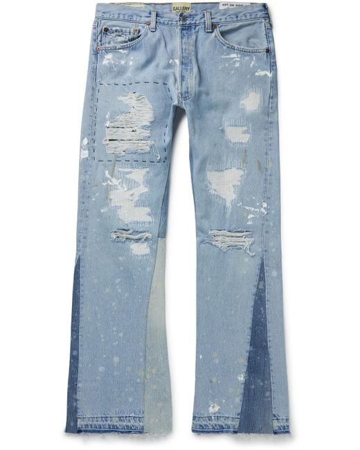 GALLERY DEPT. Indiana Flare Slim-fit Distressed Jeans in Blue for Men | Lyst