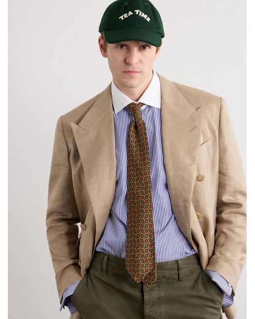 Drake's Green Tea Time Embroidered Wool Baseball Cap