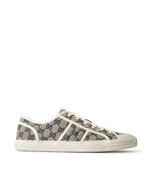 Gucci White Julio Monogrammed Canvas Sneakers for men