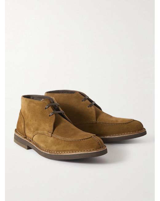 Mr P. Brown Andrew Split-Toe Shearling-Lined Suede Chukka Boots for men