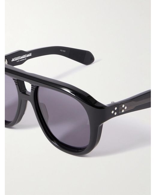 Jacques Marie Mage Black Jasper Aviator-style Acetate Sunglasses for men