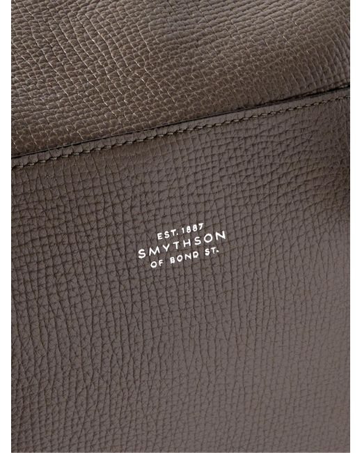 Smythson Gray Ludlow Full-grain Leather Holdall for men