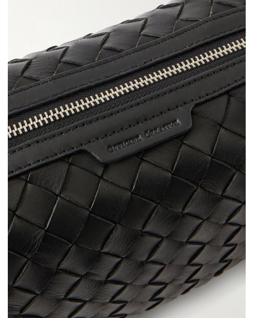 Officine Creative Black Armour 014 Woven Leather Wash Bag for men