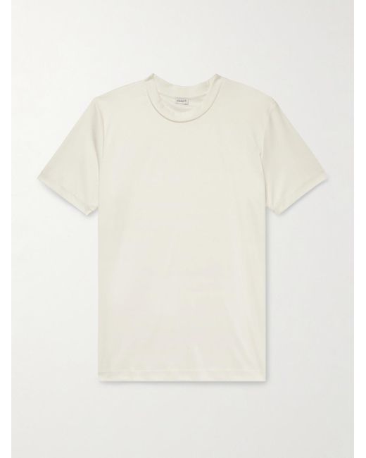 T-shirt in jersey di cotone Sea Island di Zimmerli of Switzerland in White da Uomo