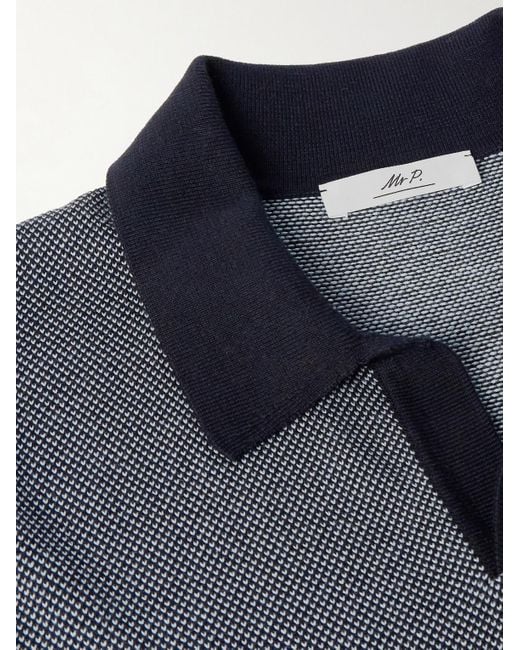 Mr P. Gray Honeycomb-knit Organic Cotton Polo Shirt for men
