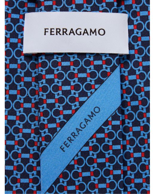 Ferragamo Krawatte aus bedrucktem Seiden-Twill in Blue für Herren
