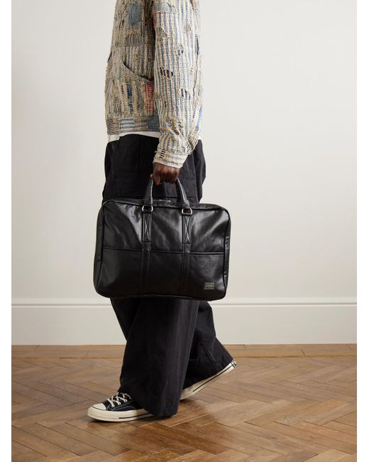 Porter-Yoshida and Co Black Free Style Cordura® Duck Canvas Briefcase for men