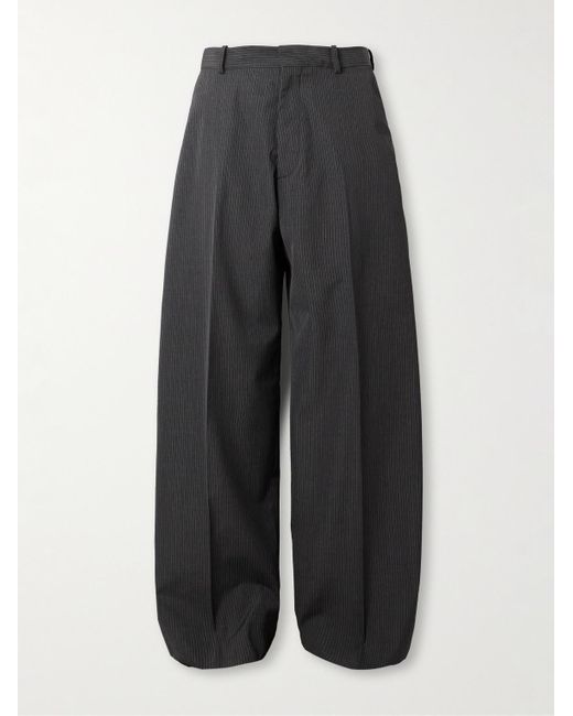 Acne Gray Wide-Leg Pinstriped Twill Suit Trousers for men