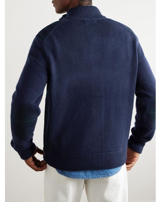 Polo Ralph Lauren Blue Wool And Checked Flannel Cardigan for men