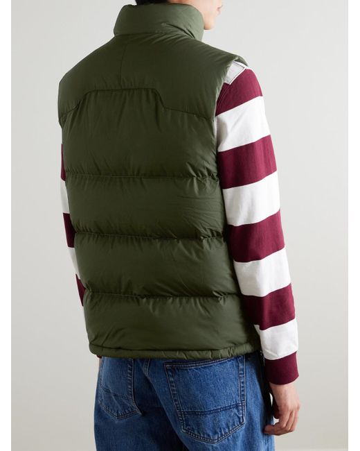 Polo Ralph Lauren Green Gorham Logo-Embroidered Quilted Padded Shell Down Gilet for men